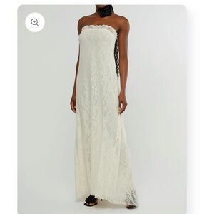 ISO WeWoreWhat Strapless Lace Maxi